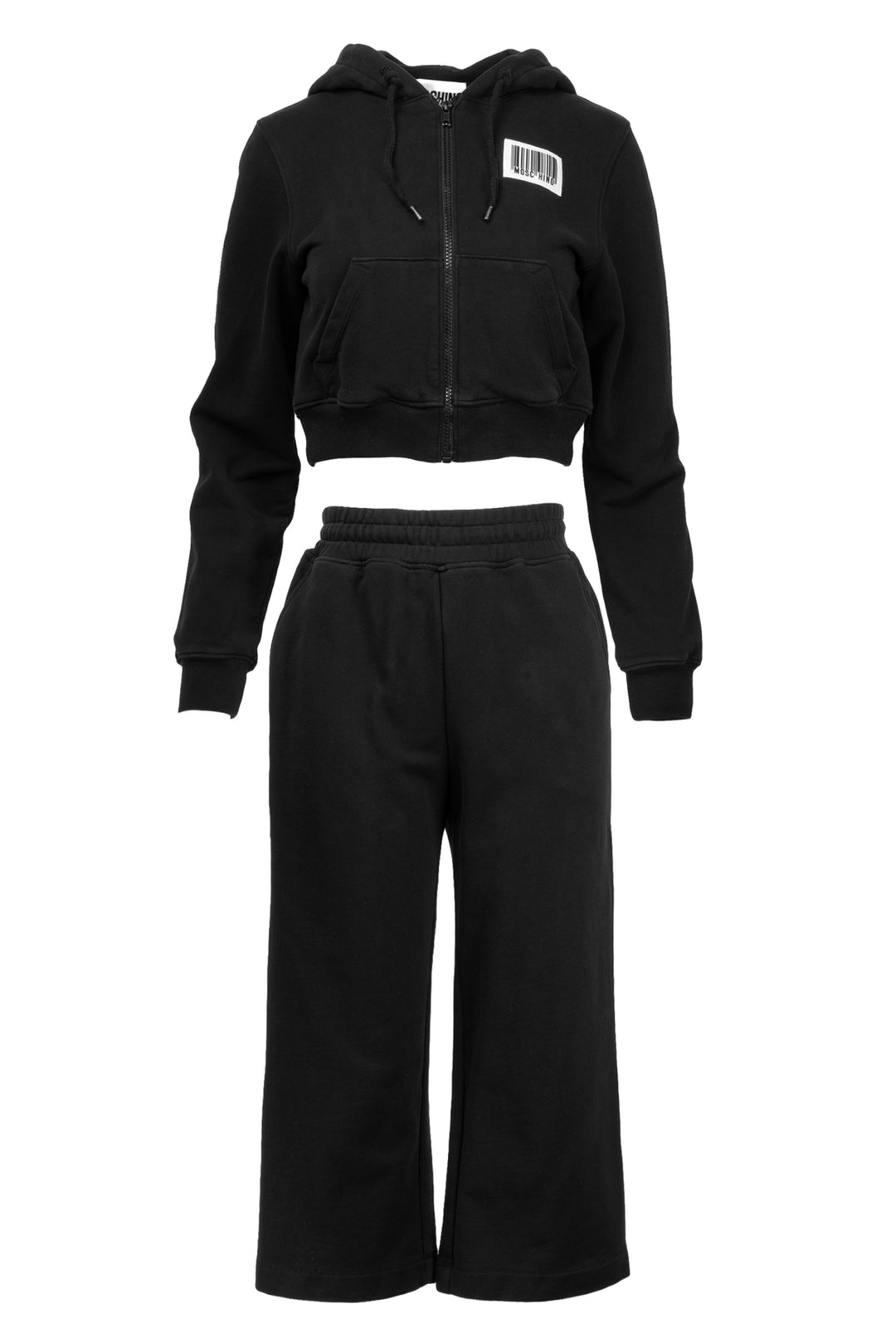 Moschino Couture Size XS Barcode Cropped Hoodie & Pant Set