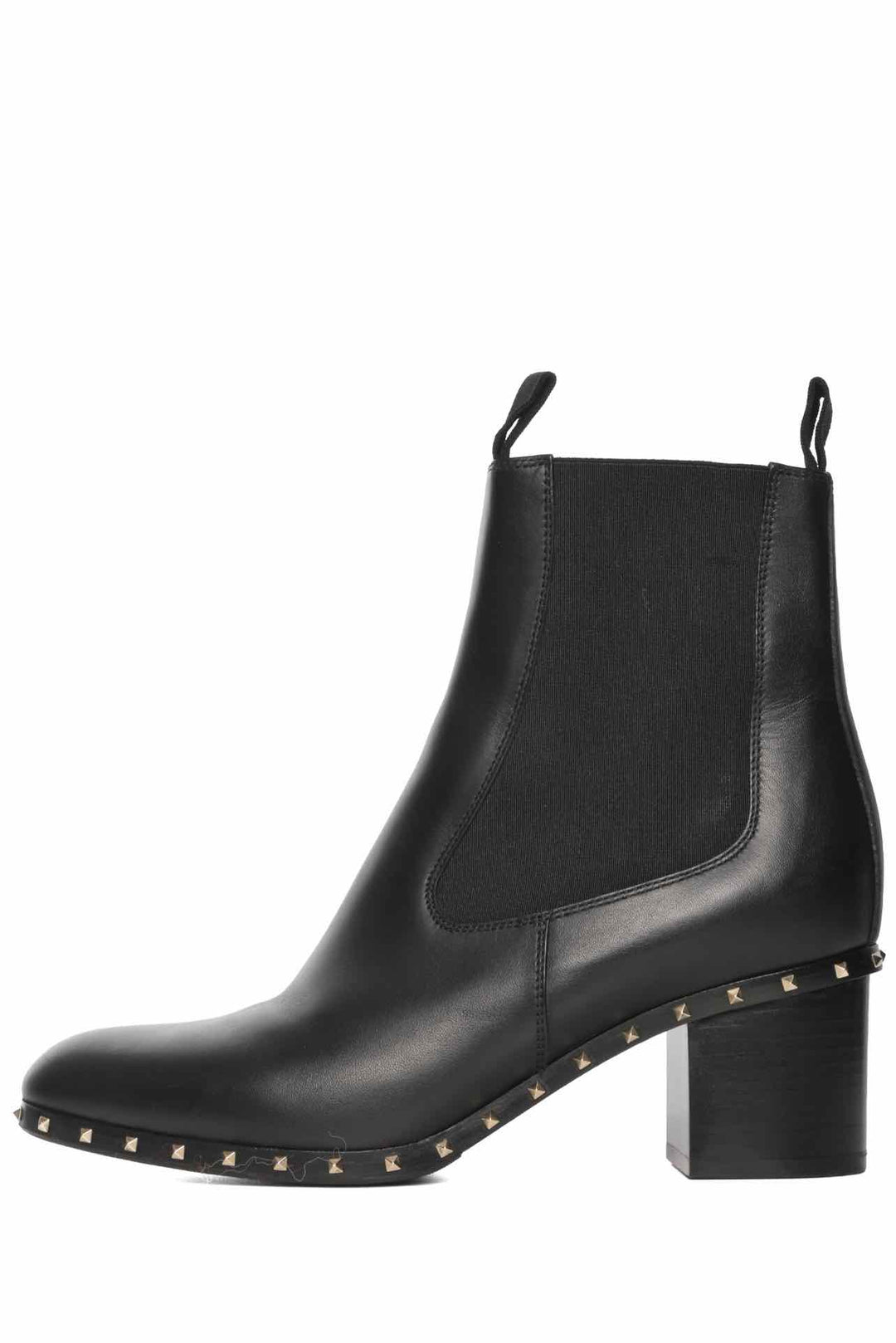 Valentino Size 38 Rockstud Accent Leather Chelsea Ankle Boots