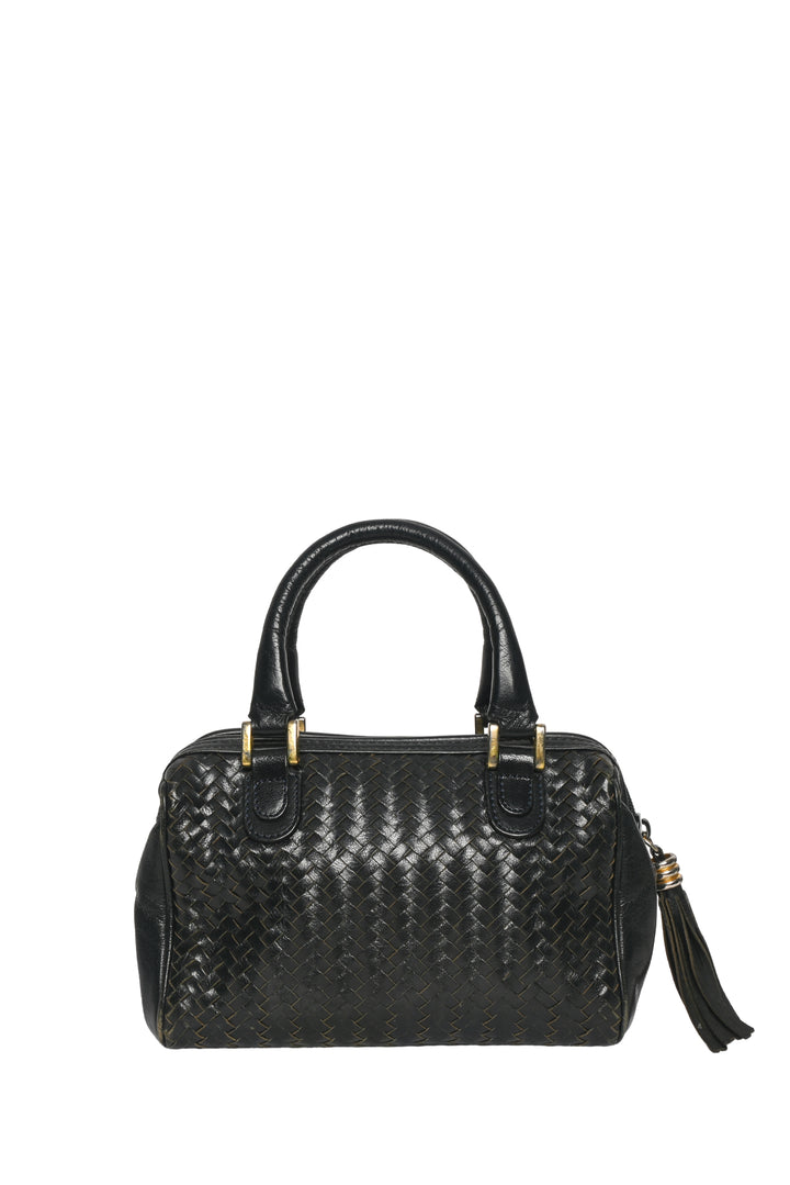 Fendi Vintage Woven Leather Mini Boston Bag
