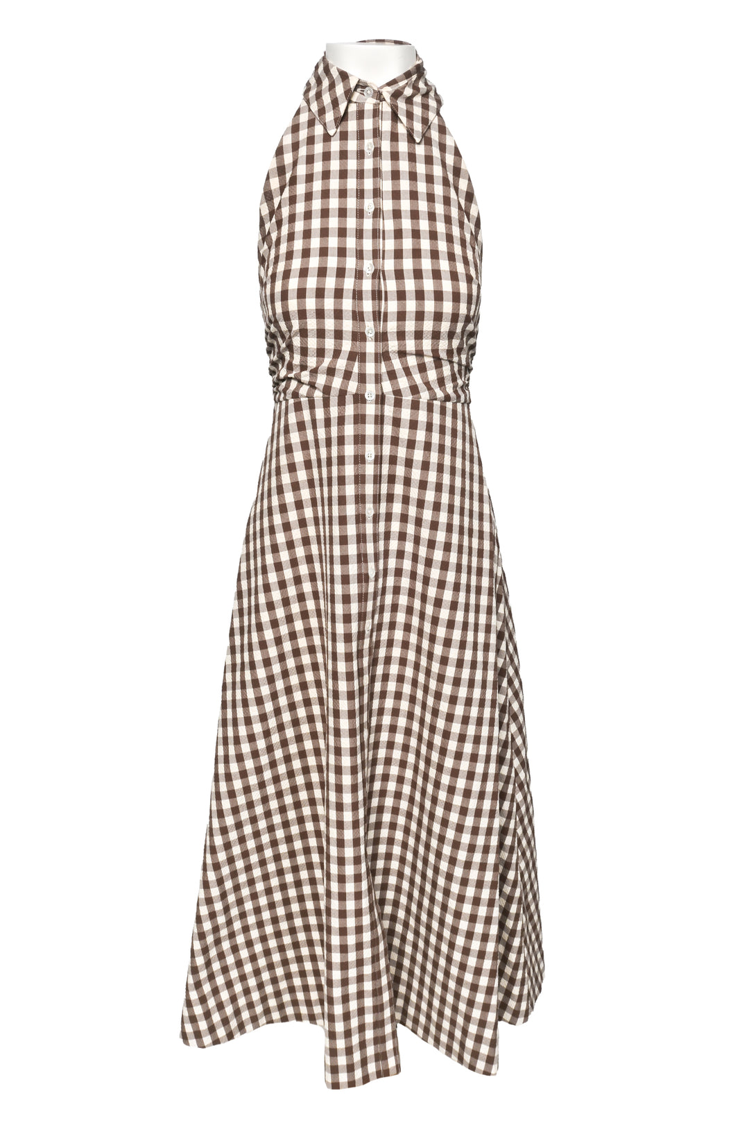 Veronica Beard Size 2 Mackey Gingham Halter Neck Midi Dress