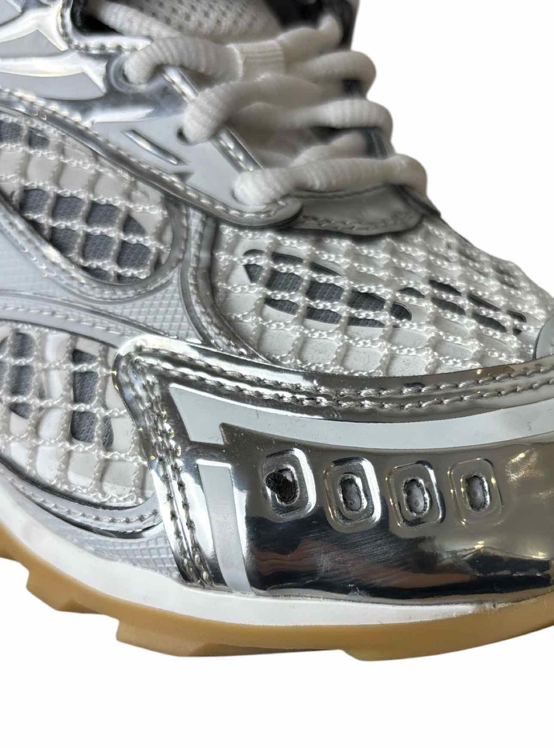 Bottega Veneta Size 38 Orbit Tech Fabric Metallic Sneaker