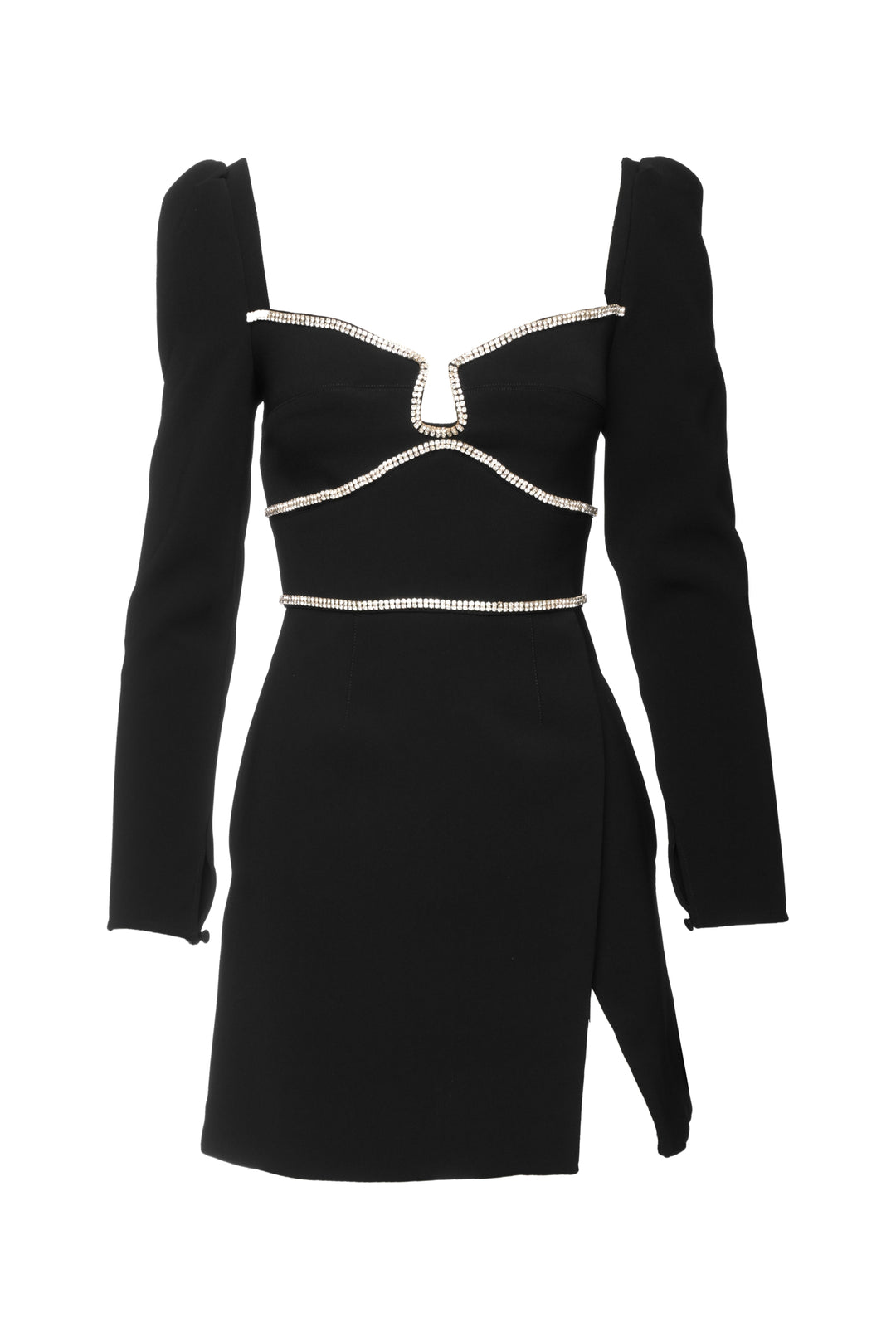 Self Portrait Size 2 Crepe Diamante Detail Mini Dress
