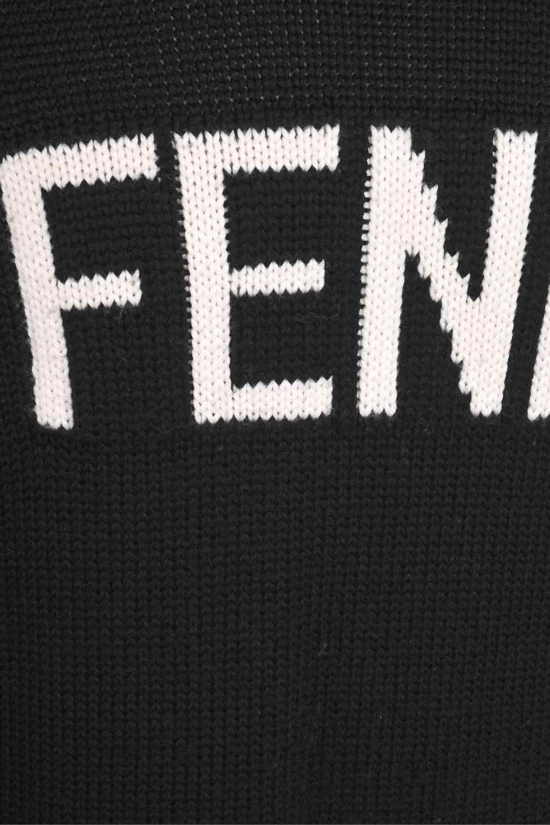 Fendi Size 44 Men's Logo Intarsia Wool Sweater