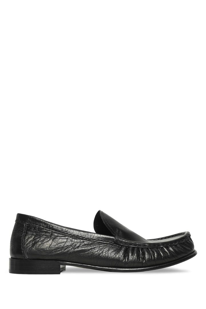 Miu Miu Size 37 Buffalo Leather Logo Loafers