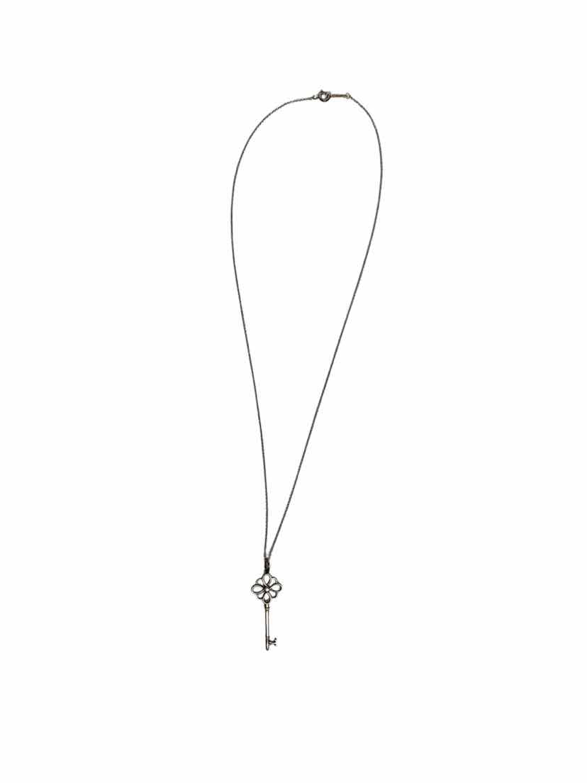 Tiffany Diamond & Silver Knot Key Pendant Necklace