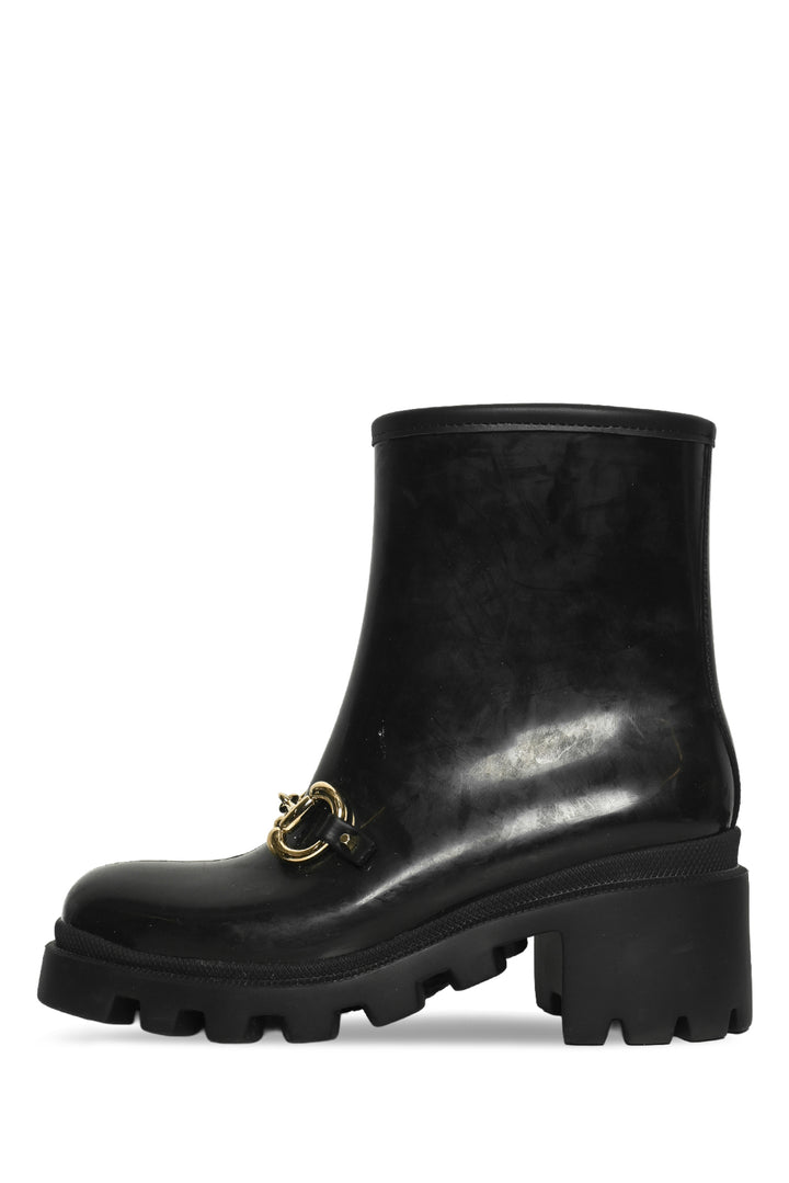 Gucci Size 38 Horsebit Accent Rubber Rain Boots