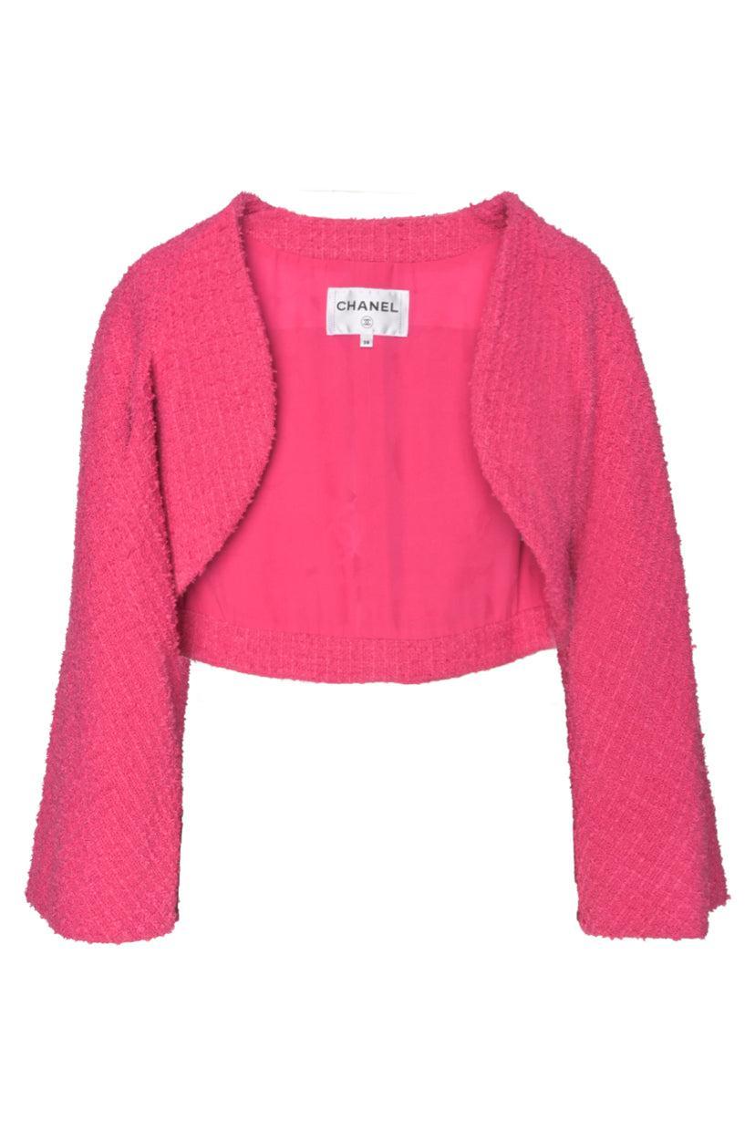 Chanel Size 38 Collarless Cropped Cardigan