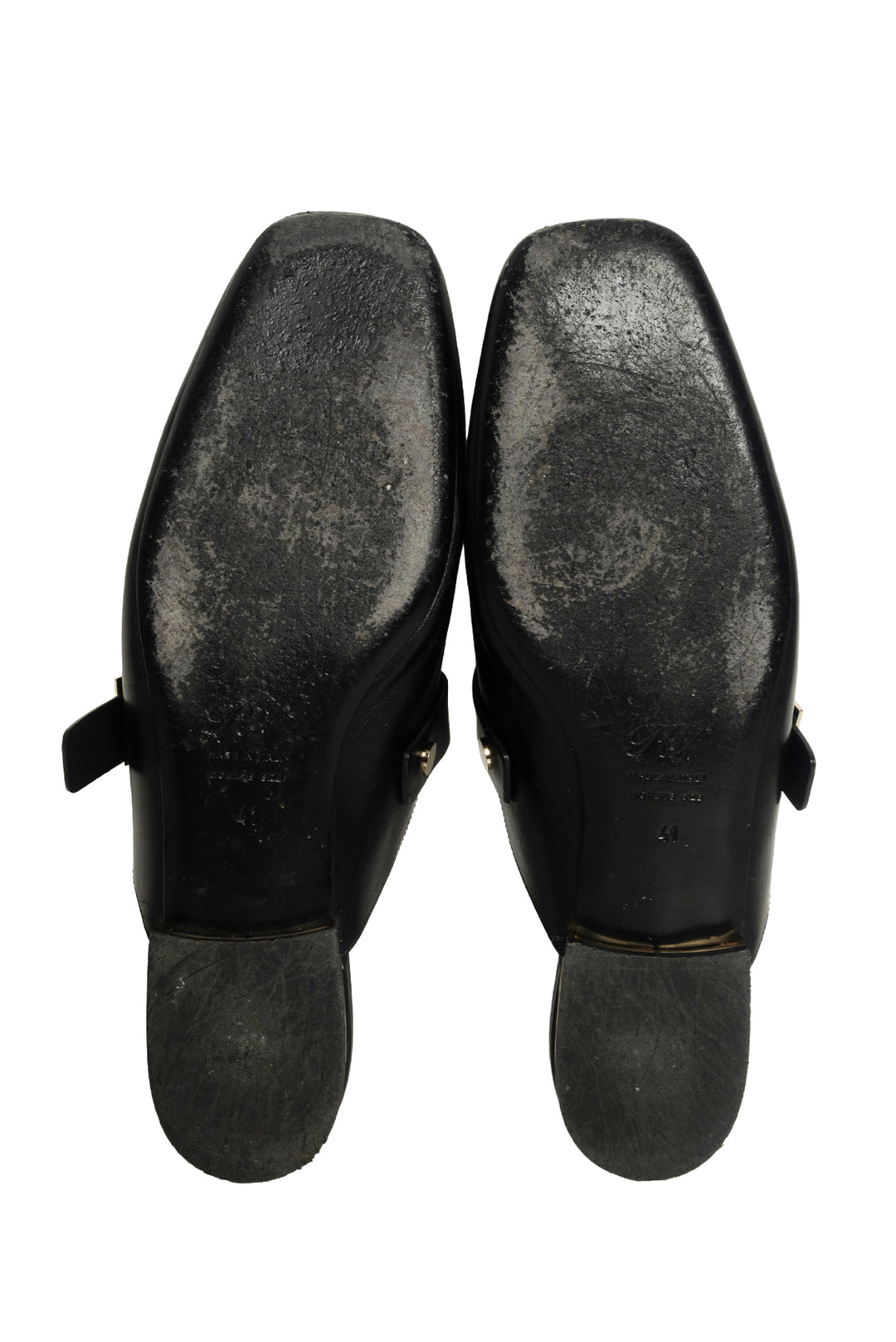 Roger Vivier Size 41 Buckle Accent Square Toe Mules