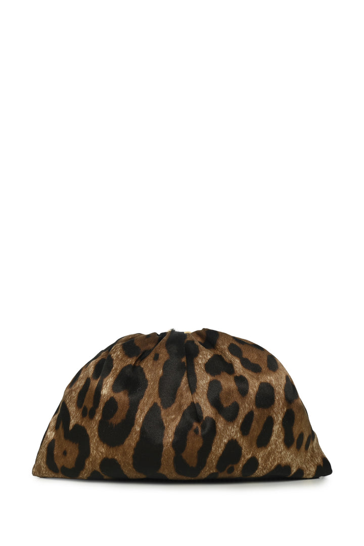 Dolce & Gabbana Leopard Print Satin Clutch