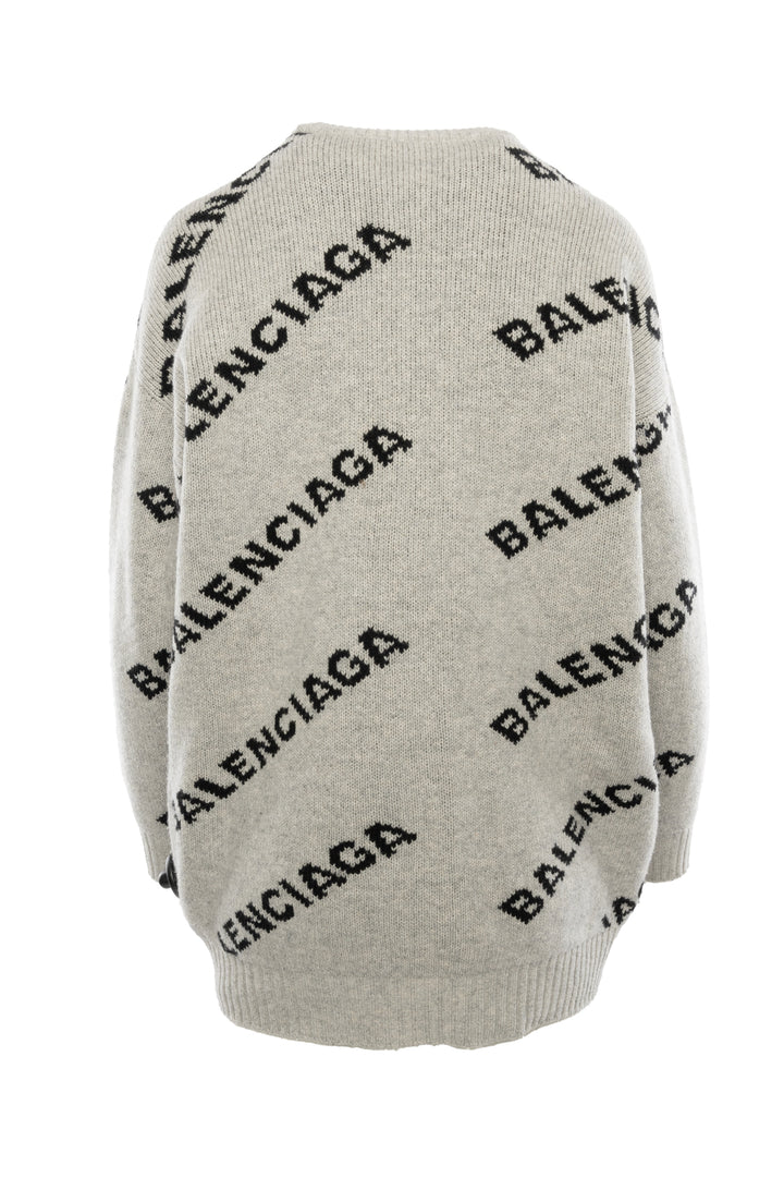 Balenciaga Size XS 2018 Allover Logo Crewneck Sweater