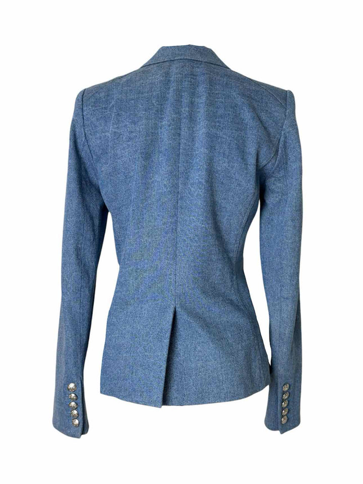 Veronica Beard Size 6 Miller Denim Dickey Double Breasted Blazer