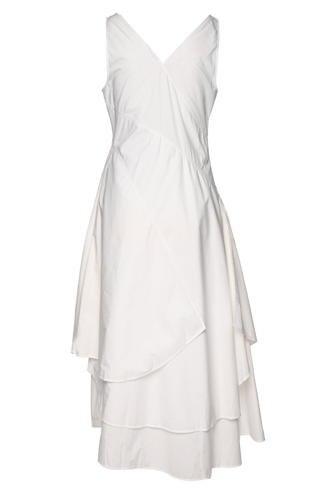 Loewe Size 40 Cotton Poplin Sleeveless V-Neck Petal Dress