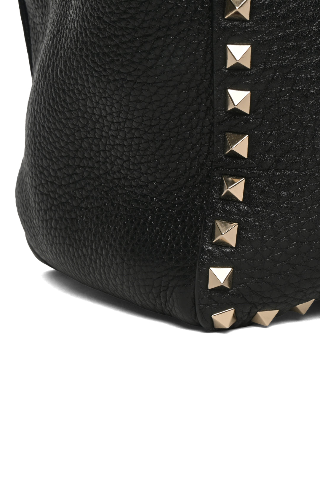 Valentino Rockstud Grained Calfskin Pebbled Leather Tote