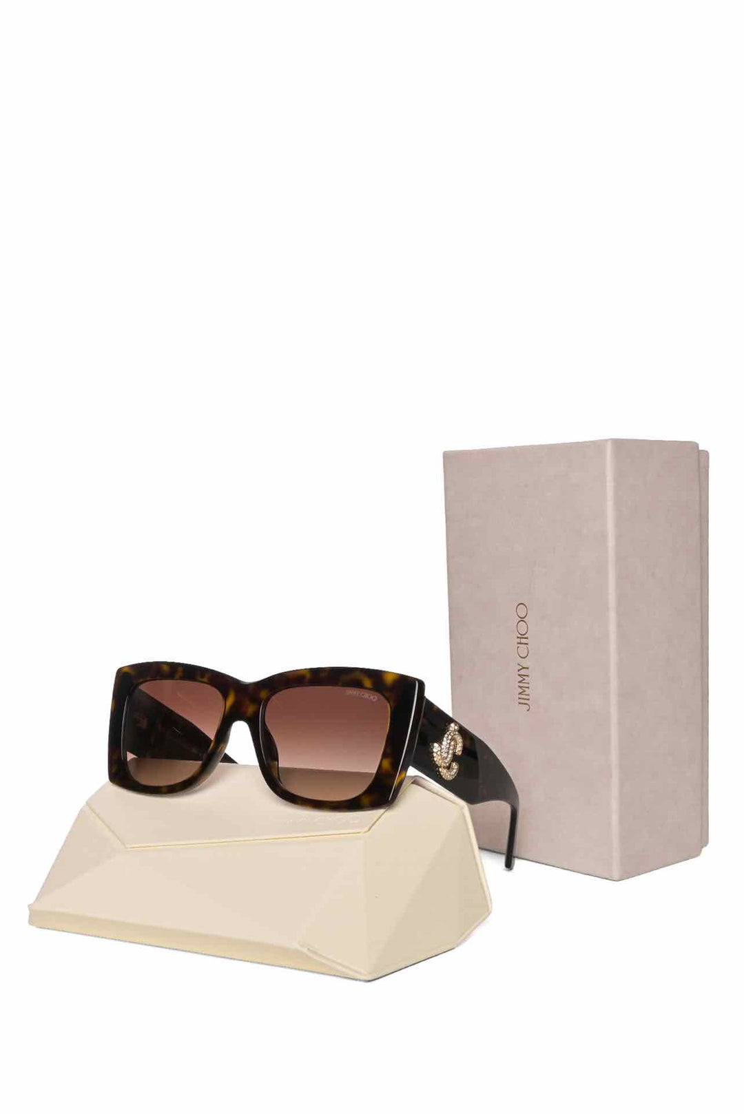 Jimmy Choo Juliana Brown Havana Square Sunglasses