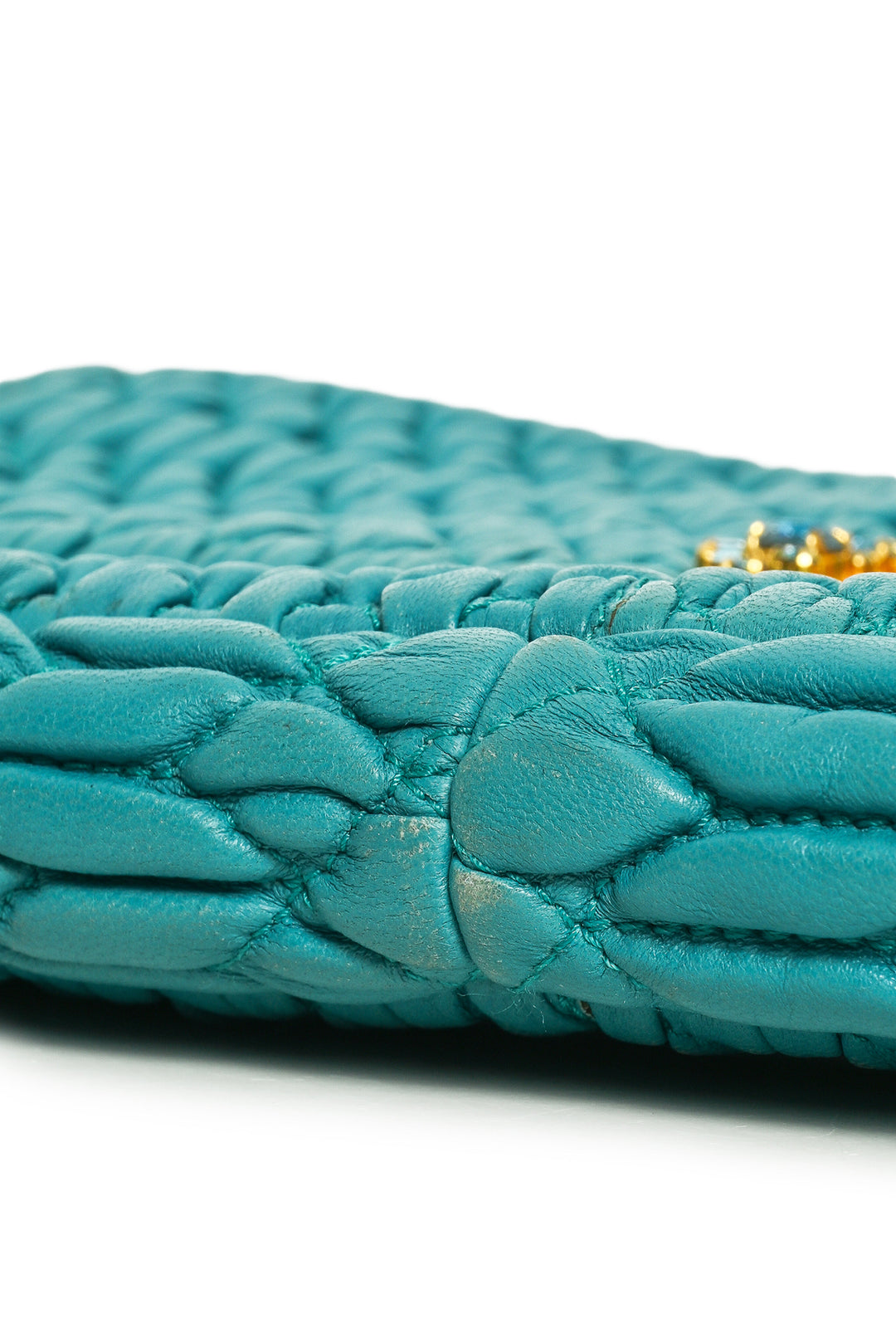 Miu Miu MatelassÃ© Leather Crystal Flap Shoulder Bag