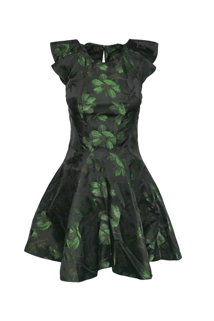 Alexander Mcqueen Size 42 2015 Jacquard Floral Mini Dress