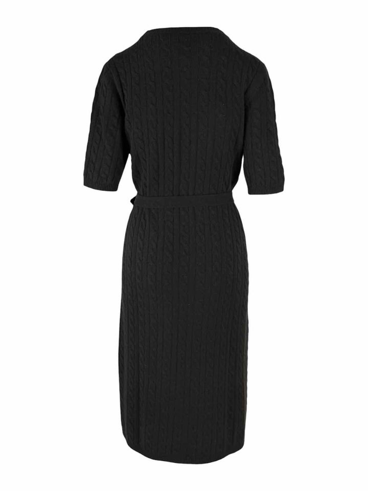 Max Mara Size XL Wool & Cashmere Cable Knit Short Sleeve Sweater Dress