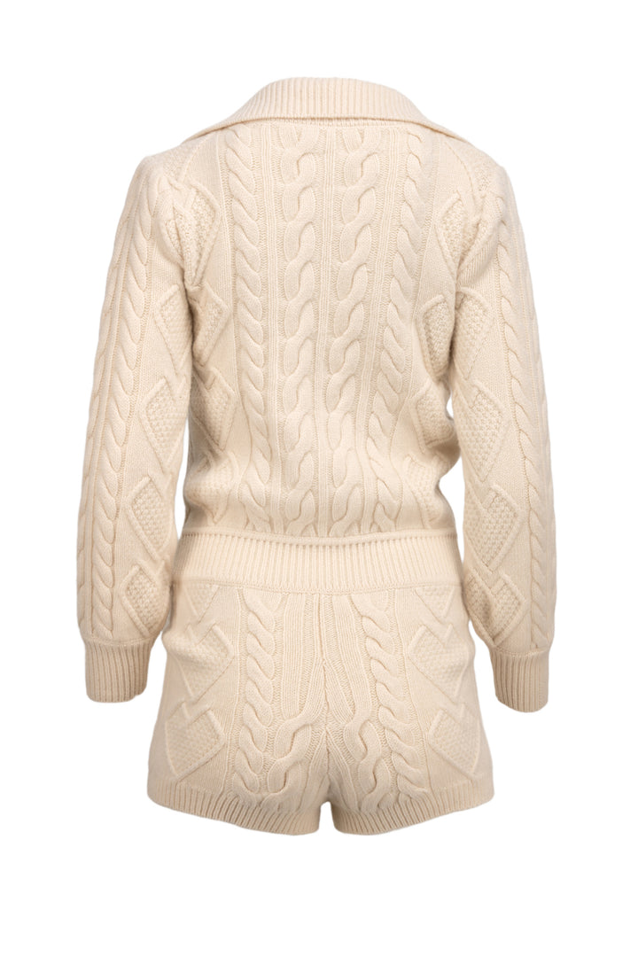 Nana Jacqueline Size M Cable Knit Wool Jumpsuit