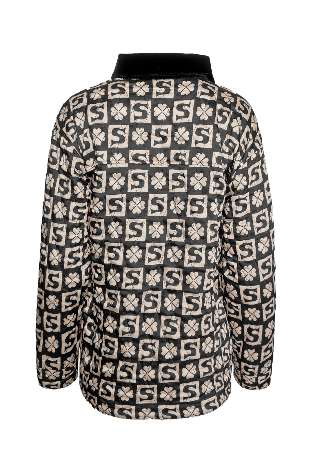 Sandro Size 0 Quilted Clover Printed Jacket