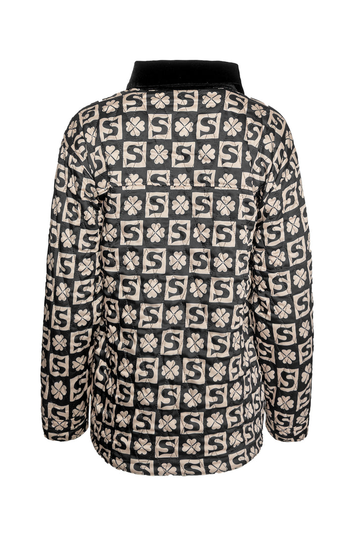 Sandro Size 0 Quilted Clover Printed Jacket