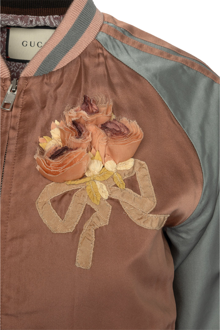 Gucci Size 40 Sequinned Guccy Cat Bomber Jacket