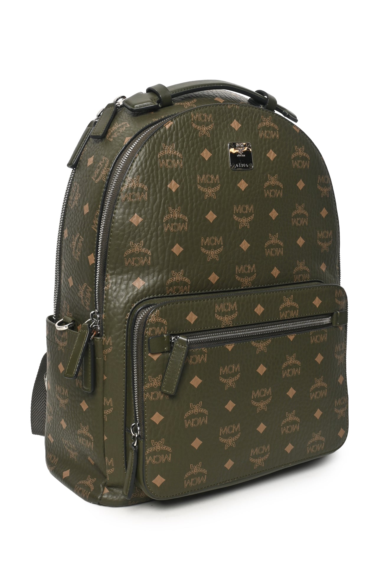 MCM Stark 40 Sea Turtle Green Visetos Canvas BackPack - Luxury