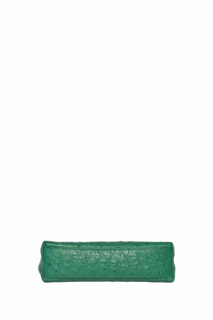 Loro Piana L19 Ostrich Leather Top Handle Pouch Purse