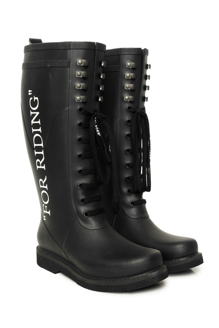 Off White Men's Size 41 "FOR RIDING" Rubber Boots