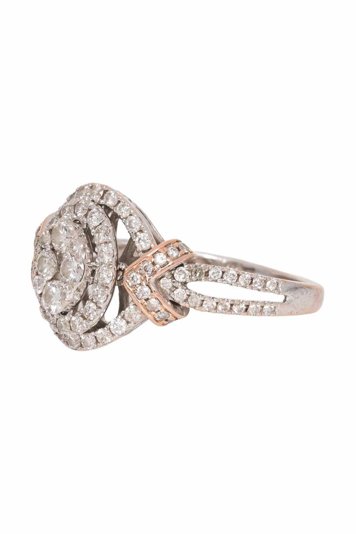 Simply Sublime Size 6.5 14K Rose Gold & White Gold Multi Diamond Ring