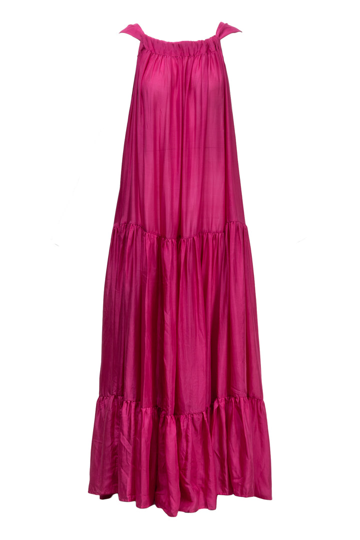 Kalita Size XS/S Asiri Silk-Habotai Tiered Maxi Dress