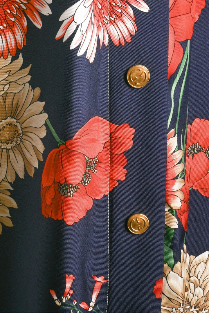 Gucci Size 38 2018 Floral Silk Pleated Capris