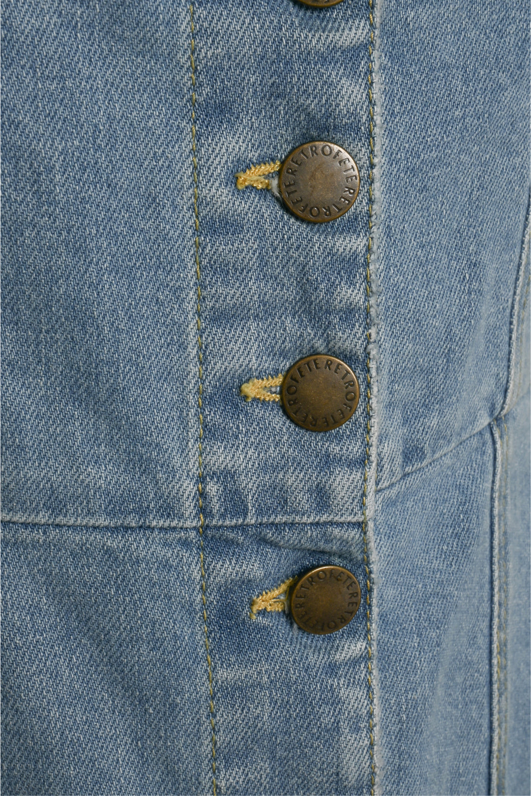 Retrofete Size S Annie Puff Sleeve Distressed Denim Dress