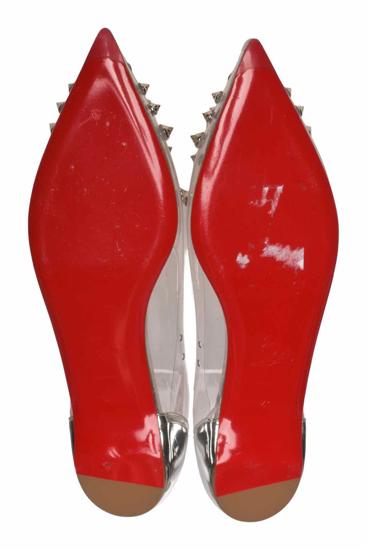 Christian Louboutin Size 41 Collaclou Spiked PVC Point Toe Flats