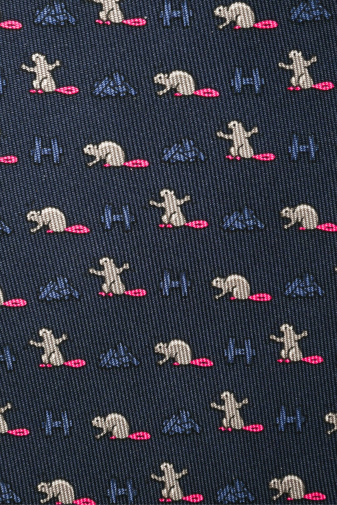 Hermes Size OS Men's Beaver Castor Constructor Silk Tie