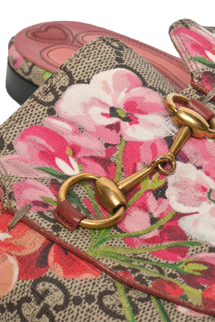 Gucci Size 37 Princetown GG Blooms Loafers
