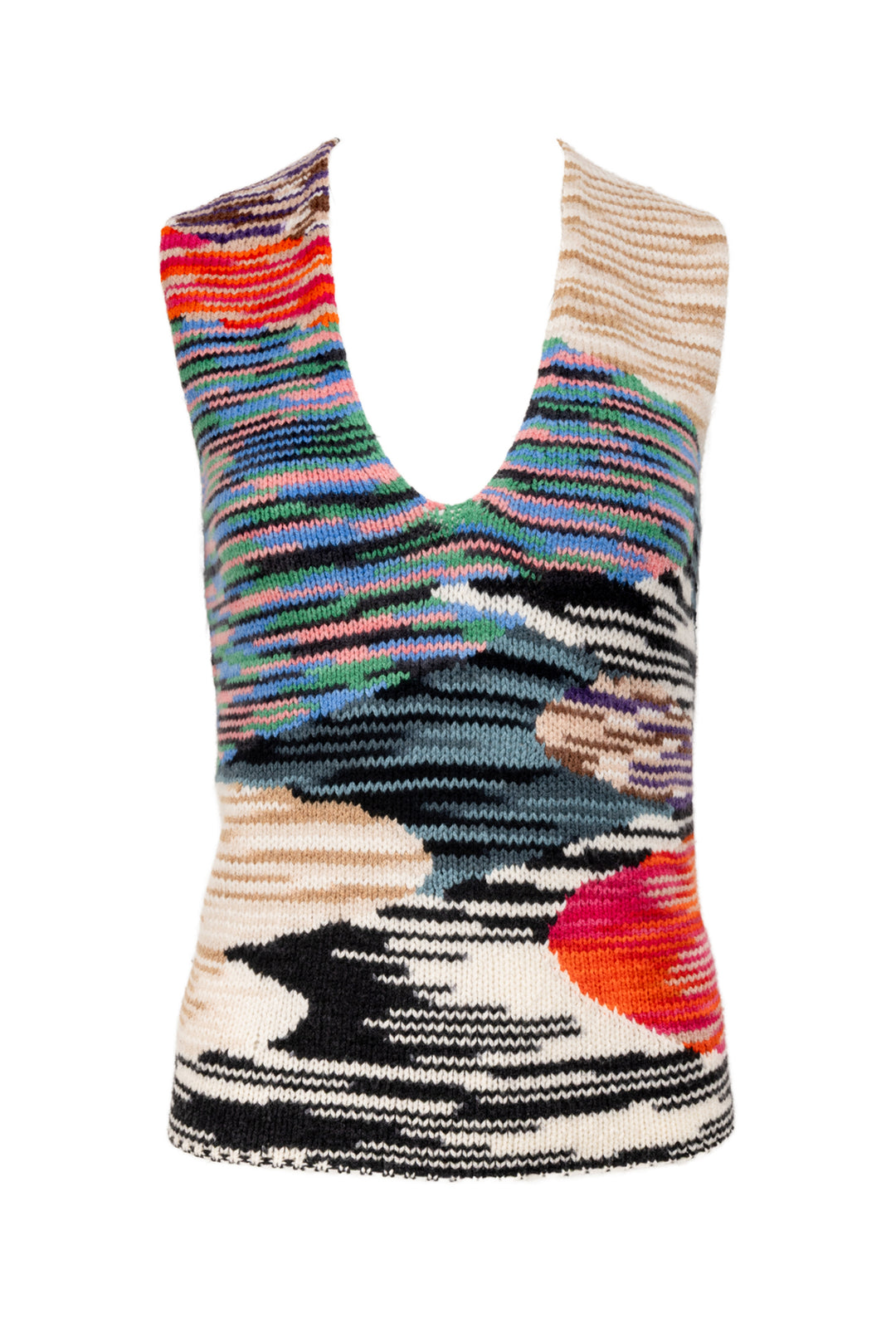Missoni Size 42 Multi-colour V-neck Vest
