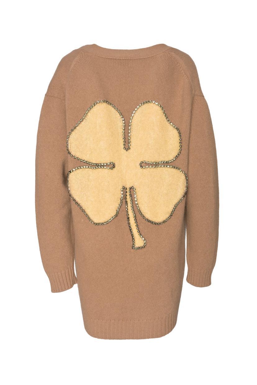 No21 Size 44 Clover Embellished Wool Cardigan