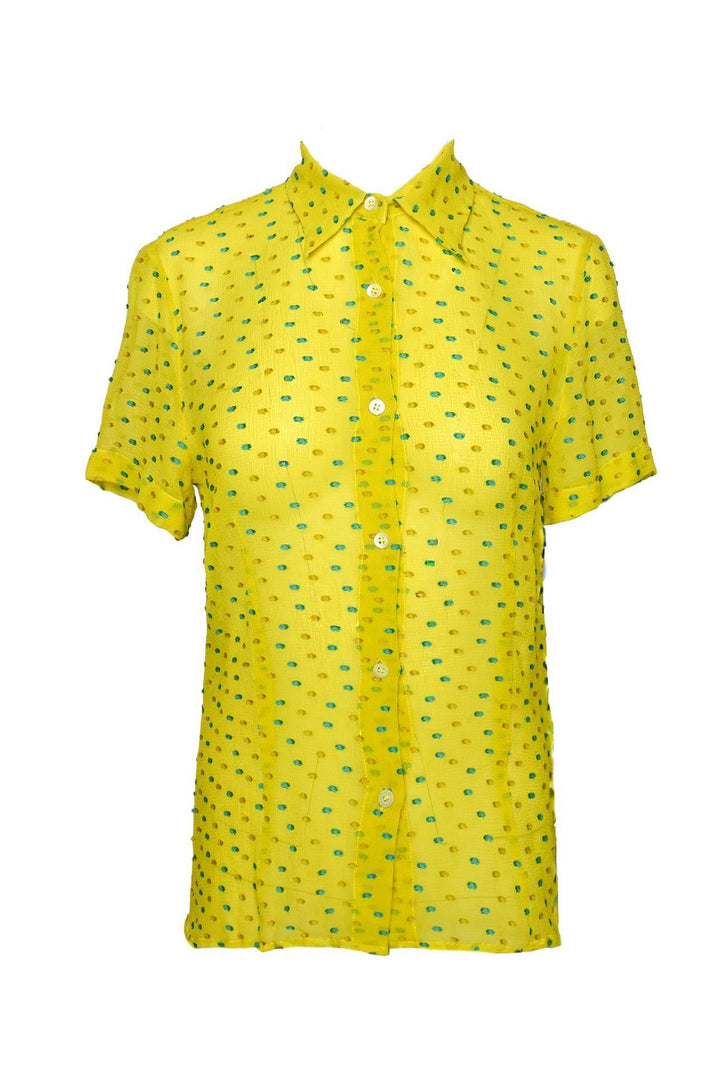 Dries Van Noten Size 38 Dotted Sheer Blouse