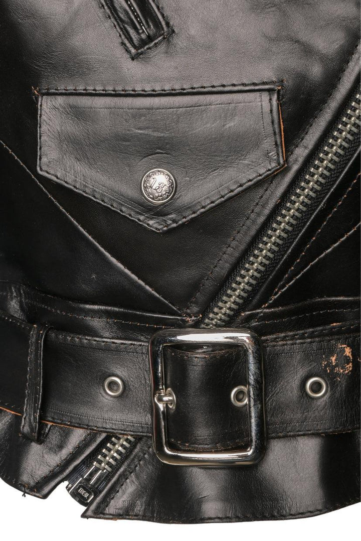 R13 Size S Shearling Leather Cropped Moto Jacket