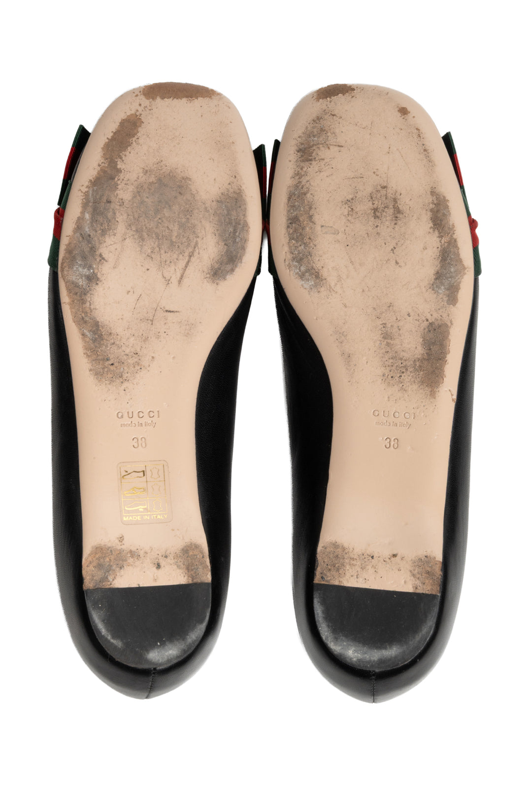 Gucci Size 38 Web Bow Ballet Flats