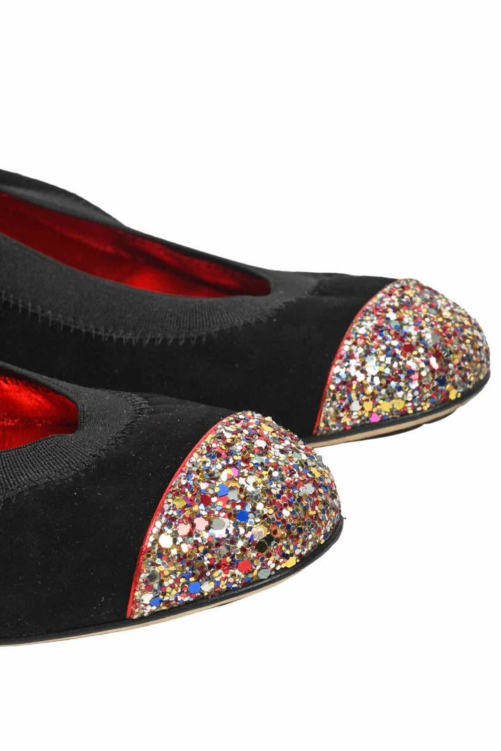 Chanel Size 38 2009 Interlocking CC Logo Ballet Flats