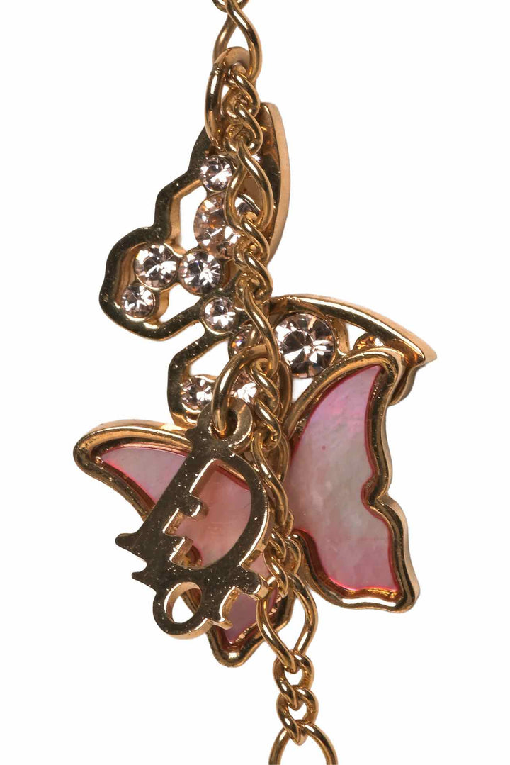 Dior Butterfly Charm Long Necklace