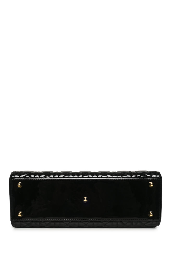 Dior 2012 Cannage Patent Leather Large Lady Dior Tote
