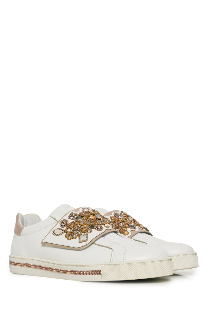 Rene Caovilla Size 38 Jewel-Embellished Sneaker