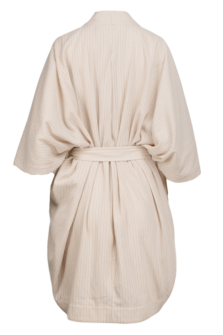 Issey Miyake Size 2 Sashiko Cotton Blend Wrap Jacket