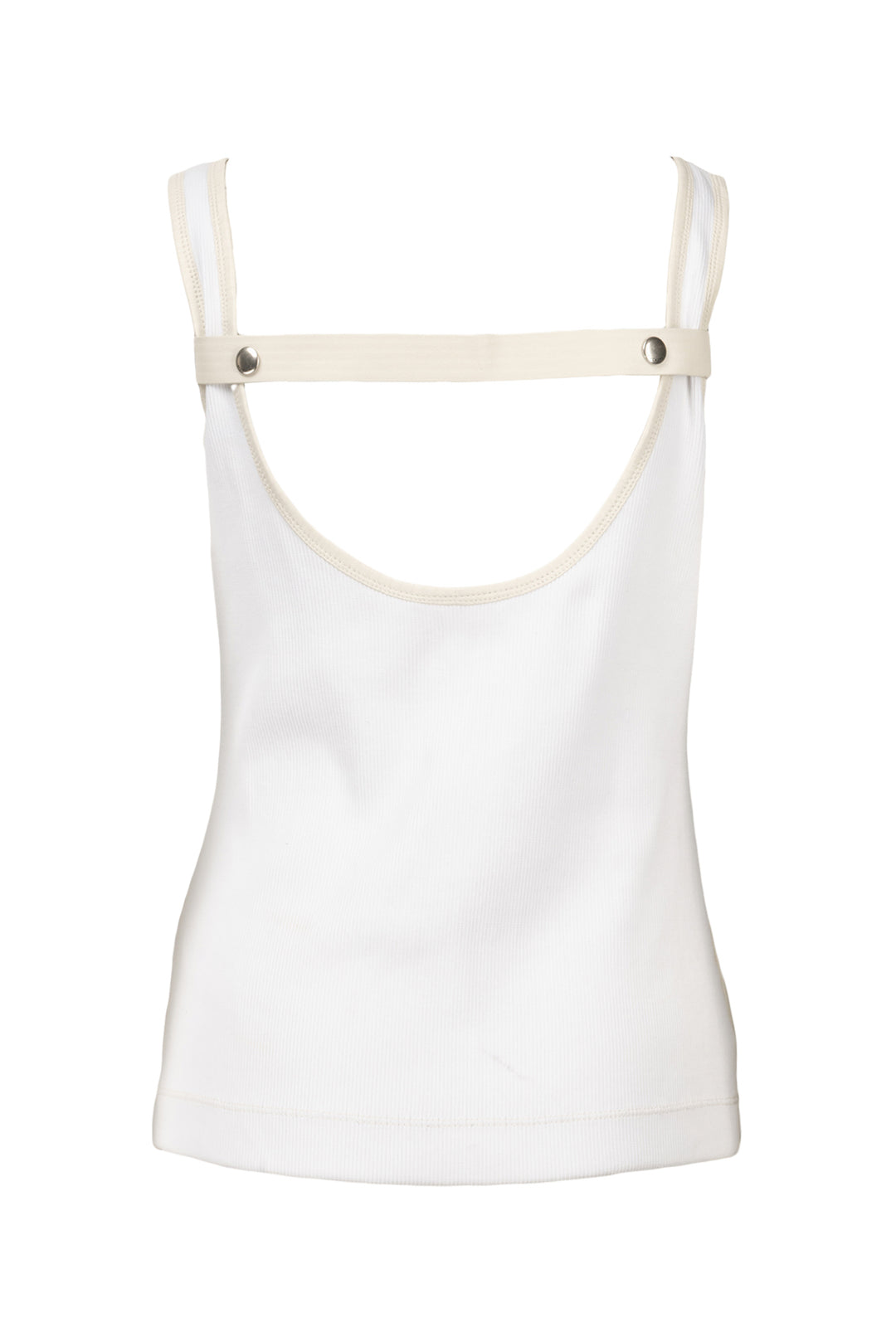 Givenchy Size L Paneled Ribbed Leather & Cotton Jersey Tank Top