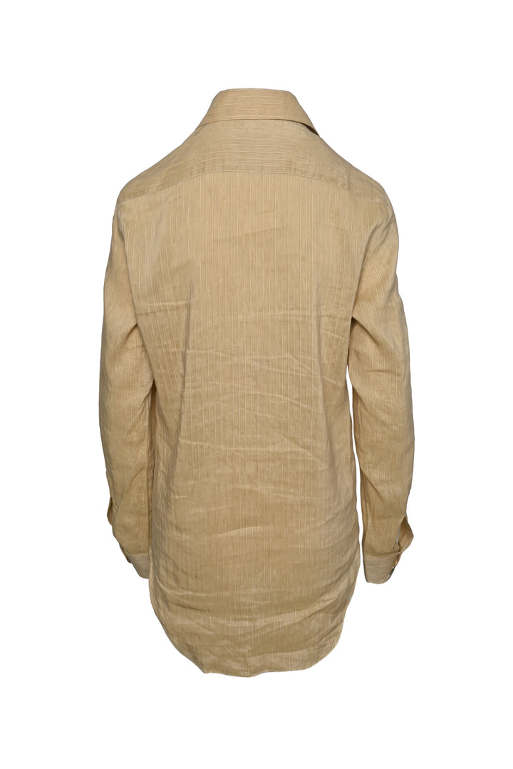 Giuliva Heritage Size 0 Linen & Silk Pinstripe Shirt