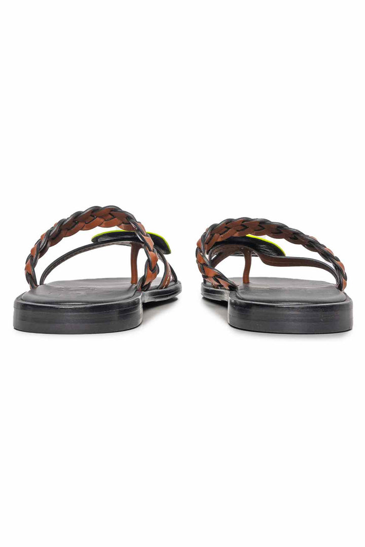 Loewe x Smiley Size 36 Braided Leather Sandals
