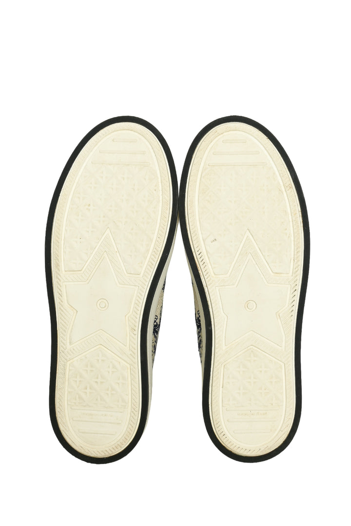 Christian Dior Size 38 Toile de Jouy Embroidered Canvas Walk'n'Dior PlatfSneaker