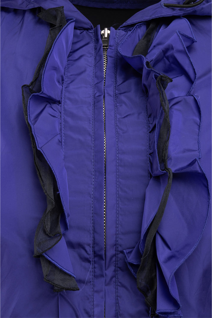 Miu Miu Size 40 2011 Ruffle Trim Hooded Peplum Jacket